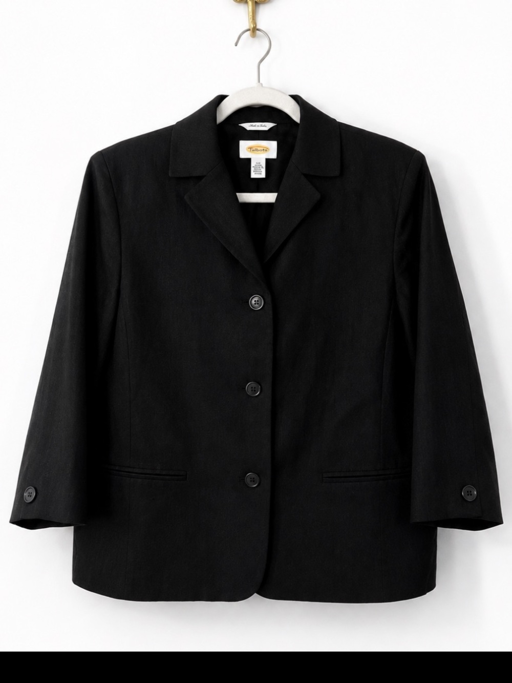 Talbots Womens Irish Linen Blazer Black